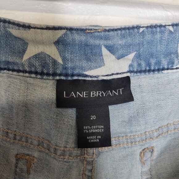 Lane Bryant Women's Size 20 Jean Shorts Cut Off Stars - Picture 3 of 3